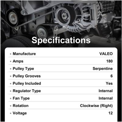 Rareelectrical - Direct Fit 180A Alternator Compatible With 2020-2024 Hyundai Palisade 3.8L V6 Cw 37300-3L060 - Image 8