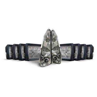 Rareelectrical - Complete 10-Piece Led Headlight Cab And Fender Light Kit Compatible With New Holland T9.390 T9.450 - Image 2