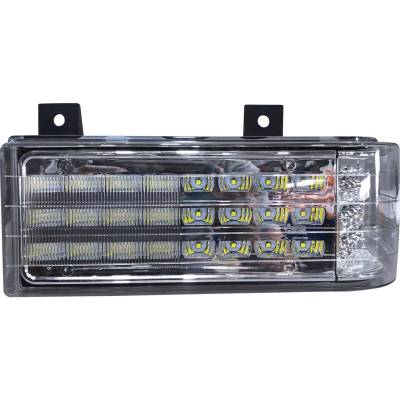 Left Led Headlight Spot Flood Hi Lo 8200 Lumens 90W 12-24V Plug Play Compatible With New Holland