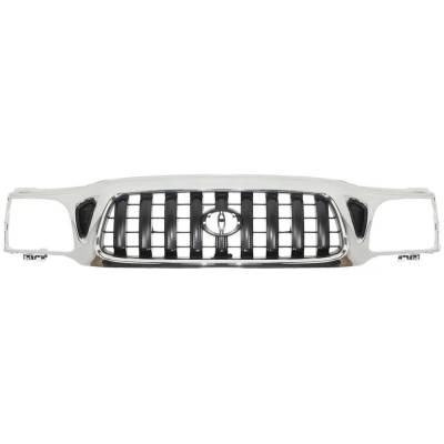 New Chrome Shell Grille Assembly Compatible With Toyota Tacoma Pre Runner 4 Cyl 2.7L Tacoma Dlx 4