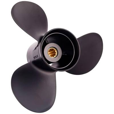 Rareelectrical - New Aluminum Propeller Compatible With Yamaha 2 Cyl 2 Stroke 10 Spline 25 1980-2010 3211-099-10 - Image 1