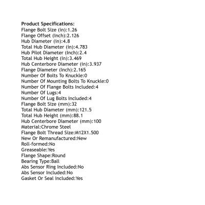 Rareelectrical - Rear Wheel Hub Assembly Compatible With Mazda Miata Mx-5 1990-2005 1.6L 1.8L L4 Non-Abs 4 Lug - Image 4