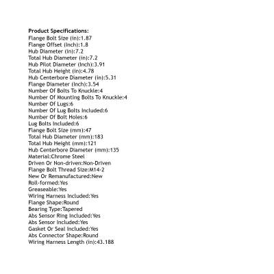 Rareelectrical - Rear Hub Bearing Assembly Compatible With 2007-2010 Ford Expedition Max Lincoln Navigator 6-Lug Abs - Image 5