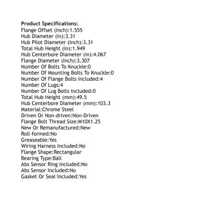 Rareelectrical - Rear Wheel Hub Assembly Compatible With 1995-1999 Mitsubishi Eclipse Eagle Talon Lancer 2003-2006 - Image 5