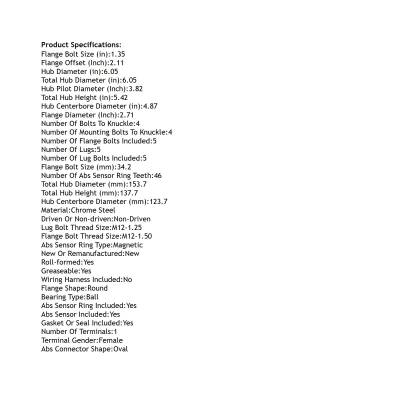 Rareelectrical - Rear Hub Bearing Assembly Compatible With 2017-2020 Genesis G80 5-Lug Abs 513418 Bolt-On Direct Fit - Image 5