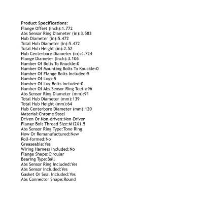 Rareelectrical - Rear Wheel Hub Assembly Compatible With Bmw 535I 535Is 528E 633Csi 635Csi M3 M5 M6 L6 L7 82-91 Abs 5 - Image 4