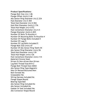 Rareelectrical - Rear Hub Bearing Assembly Compatible With 2007-2008 Lincoln Mkx 5-Lug Without Abs 7T4z1104b 512334 - Image 5