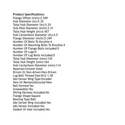 Rareelectrical - Rear Hub Bearing Assembly Compatible With 2009-2023 Nissan Quest Infiniti Qx50 5-Lug Abs 43202-5Na0a - Image 5