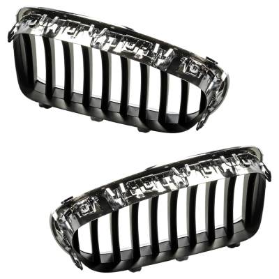 Rareelectrical - New Pair Of Grille Assembly Compatible With Bmw Activehybrid 5 Base 6 Cyl 3.0L 535D Xdrive Base 6 - Image 5