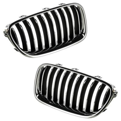 Rareelectrical - New Pair Of Grille Assembly Compatible With Bmw 528I Base 4 Cyl 2.0L 535I Xdrive Base 6 Cyl 3.0L - Image 2