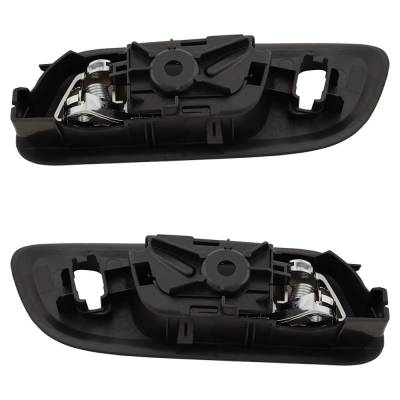 Rareelectrical - Front Pair Interior Door Handle Compatible With 2013-2019 Ford Taurus Chrome Lever With Black Bezel - Image 5