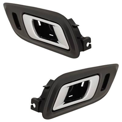 Rareelectrical - Front Pair Interior Door Handle Compatible With 2013-2019 Ford Taurus Chrome Lever With Black Bezel - Image 3
