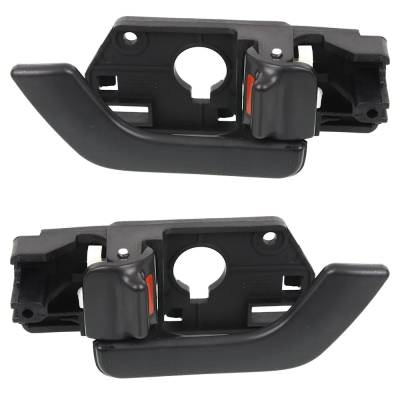 Front Left And Right Interior Door Handle Compatible With 2003-2008 Hyundai Tiburon Black With Lock