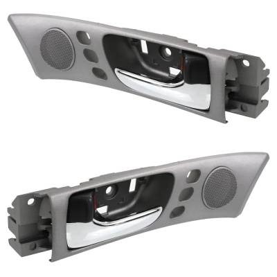 Rareelectrical - Front Pair Interior Door Handle Compatible With 2002-2006 Lexus Es330 Lexus Es300 Gray Bezel Chrome - Image 2