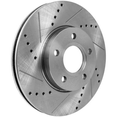 RAREELECTRICAL - New Cross-Drilled And Slotted Brake Disc Compatible With Ford Volvo Focus Se 4 Cyl 2.0L C-Max Hybrid - Image 2