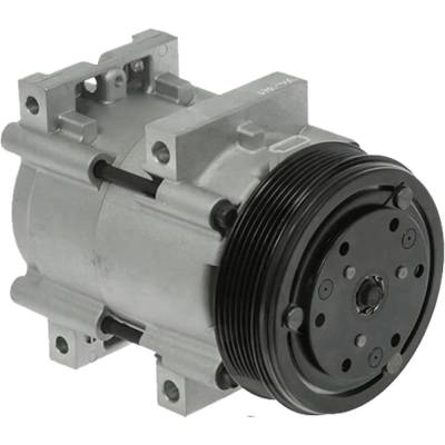 New 6-Groove Pulley A/C Compressor Compatible With Ford E-150 Econoline Xl 8 Cyl 5.8L Bronco Xl 8