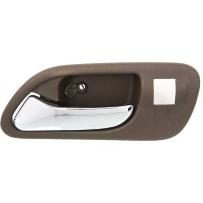 Left Front Interior Door Handle Compatible With 1999-2006 Acura Mdx Acura Tl Brown Bezel With Chrome