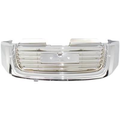 New Chrome/Horizontal Bar Grille Assembly Compatible With Gmc Envoy Denali 8 Cyl 5.3L Envoy Xl Slt 6