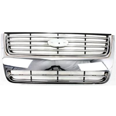 New Chrome Shell Grille Assembly Compatible With Ford Explorer Limited 8 Cyl 4.6L Explorer Xlt 8 Cyl