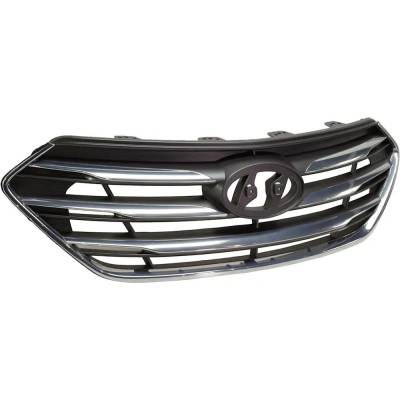 Rareelectrical - New Painted Gray Grille Assembly Compatible With Hyundai Santa Fe Sport Se 4 Cyl 2.0L Santa Fe Sport - Image 3
