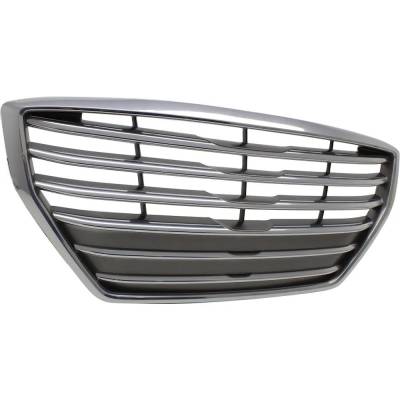 Rareelectrical - New Painted Silver Grille Assembly Compatible With Hyundai Genesis 5.0 8 Cyl 5.0L Genesis 3.8 6 Cyl - Image 2