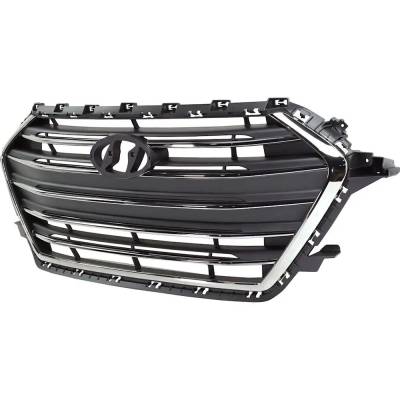 RAREELECTRICAL - New Black Shell Grille Assembly Compatible With Hyundai Elantra Se 4 Cyl 2.0L Elantra Gls 4 Cyl 2.0L - Image 3