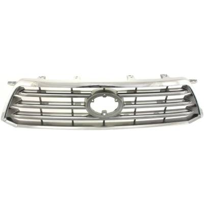 Chrome Accent Grille Assembly Compatible With Toyota Highlander Sport 6 Cyl 3.5L 2008-2010 By