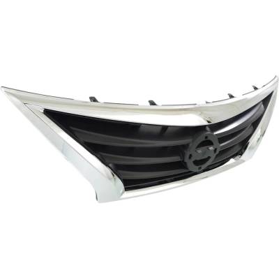 Rareelectrical - New Chrome Shell Grille Assembly Compatible With Nissan Versa 1.6 S Plus 4 Cyl 1.6L Versa S Plus 4 - Image 3
