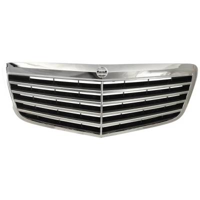 New Chrome Shell Grille Assembly Compatible With Mercedes Benz E350 4Matic 6 Cyl 3.5L E300 4Matic 6