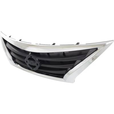 Rareelectrical - New Chrome Shell Grille Assembly Compatible With Nissan Versa 1.6 S Plus 4 Cyl 1.6L Versa S 4 Cyl - Image 2