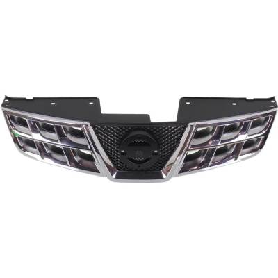 Rareelectrical - New Chrome Shell Grille Assembly Compatible With Nissan Rogue Sl 4 Cyl 2.5L Rogue Sv 4 Cyl 2.5L - Image 1