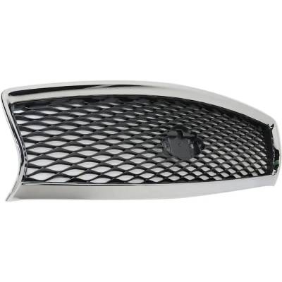New Chrome Shell Grille Assembly Compatible With Infiniti Q50 Hybrid Premium 6 Cyl 3.5L Q50 Sport 6