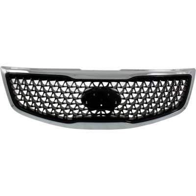 New Black Grille Assembly Compatible With Kia Sportage Lx 4 Cyl 2.4L Sportage Ex Luxury 4 Cyl 2.4L