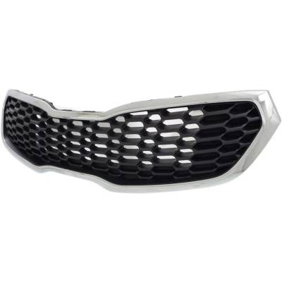 RAREELECTRICAL - New Chrome Shell Grille Assembly Compatible With Kia Forte Sx 4 Cyl 2.0L Forte5 Lx 4 Cyl 2.0L Forte5 - Image 2