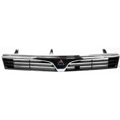 New Chrome Shell Grille Assembly Compatible With Mitsubishi Mirage De 4 Cyl 1.8L Mirage Ls 4 Cyl