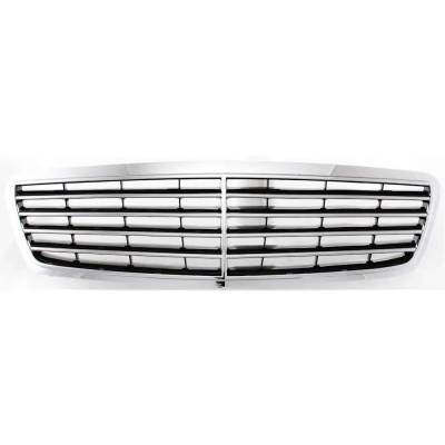 New Chrome Shell Grille Assembly Compatible With Mercedes Benz E430 Base 8 Cyl 4.3L E55 Amg Base 8