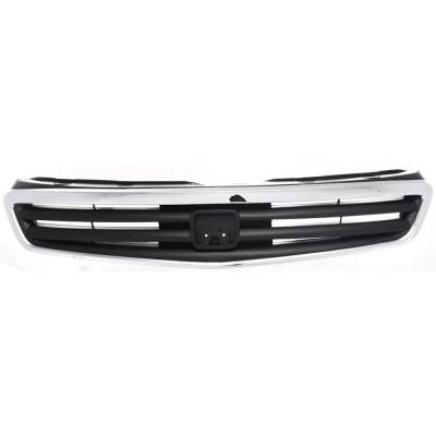 New Chrome Shell Grille Assembly Compatible With Honda Civic Lx 4 Cyl 1.6L Civic Dx 4 Cyl 1.6L Civic