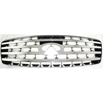Chrome Grille Assembly Compatible With Infiniti Fx35 Base 6 Cyl 3.5L Fx45 Base 8 Cyl 4.5L 2003-2005