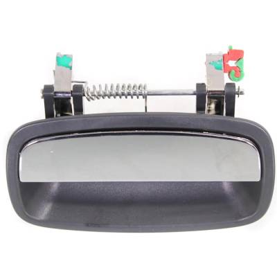 Left Rear Exterior Door Handle Compatible With 1995-2002 Kia Sportage Chrome Lever With Black Bezel