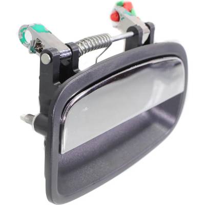 Rareelectrical - Left Rear Exterior Door Handle Compatible With 1995-2002 Kia Sportage Chrome Lever With Black Bezel - Image 3