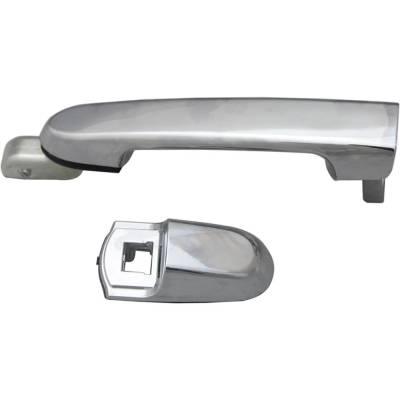 Rear Left (Driver Side) Exterior Door Handle Compatible With 2006-2011 Hyundai Accent Chrome Without