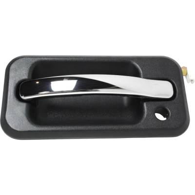 Front Driver Side Exterior Door Handle Compatible With 2003-2009 Hummer H2 Chrome Lever With Black