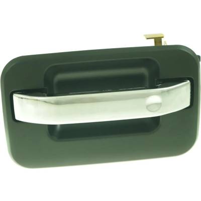 Left Rear Exterior Door Handle Compatible With 2010-2022 Ford F-150 Chrome Lever With Primed Bezel