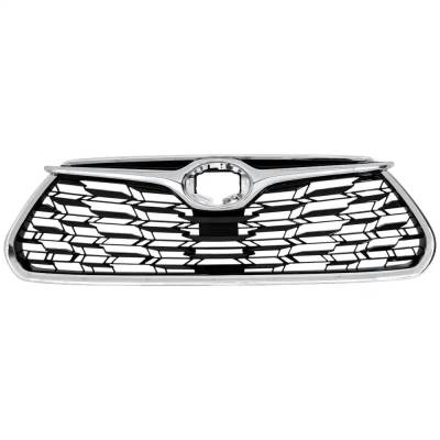 New Black Shell Grille Assembly Compatible With Toyota Highlander Platinum 6 Cyl 3.5L Highlander