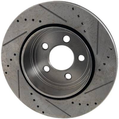 Rareelectrical - Cross-Drilled Brake Disc Compatible With Chrysler Dodge Charger Sxt Plus 6 Cyl 3.6L Challenger R/T - Image 2