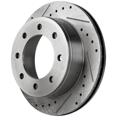 RAREELECTRICAL - New Cross-Drilled And Slotted Brake Disc Compatible With Gmc Sierra 3500 Hd Wt 8 Cyl 6.0L Savana - Image 2