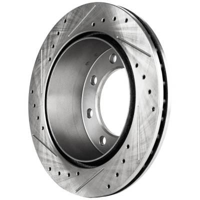 New Cross-Drilled And Slotted Brake Disc Compatible With Gmc Sierra 3500 Hd Slt 8 Cyl 6.6L Sierra