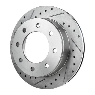 New Cross-Drilled Brake Disc Compatible With Chevrolet Express 3500 Lt 8 Cyl 6.6L Avalanche 2500 Ls