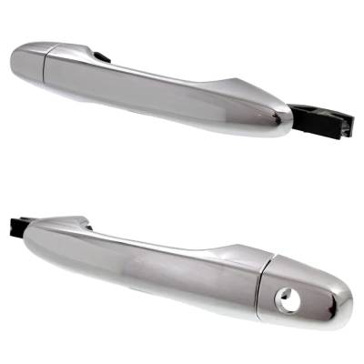 Rareelectrical - Front Pair Exterior Door Handle Compatible With 2012-2016 Honda Cr-V Honda Civic Chrome Without Key - Image 2