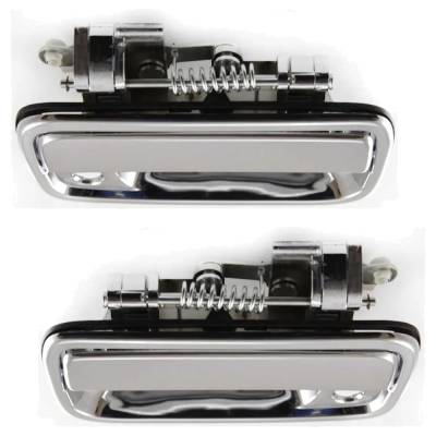 Rareelectrical - Front Left And Right Exterior Door Handle Compatible With 1995-2004 Toyota Tacoma Chrome With Key - Image 4